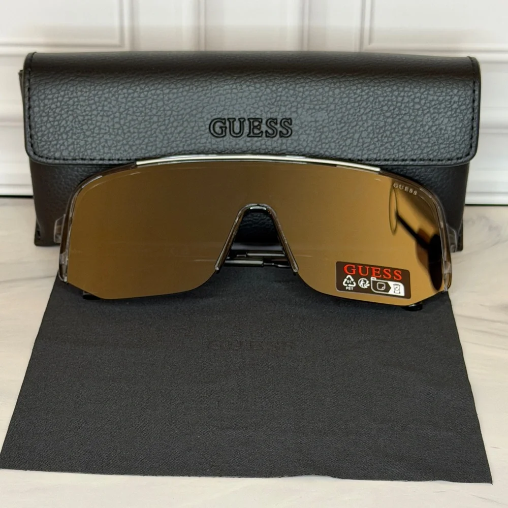 Guess Men’s Smoke/Black Shield Sunglasses | New
